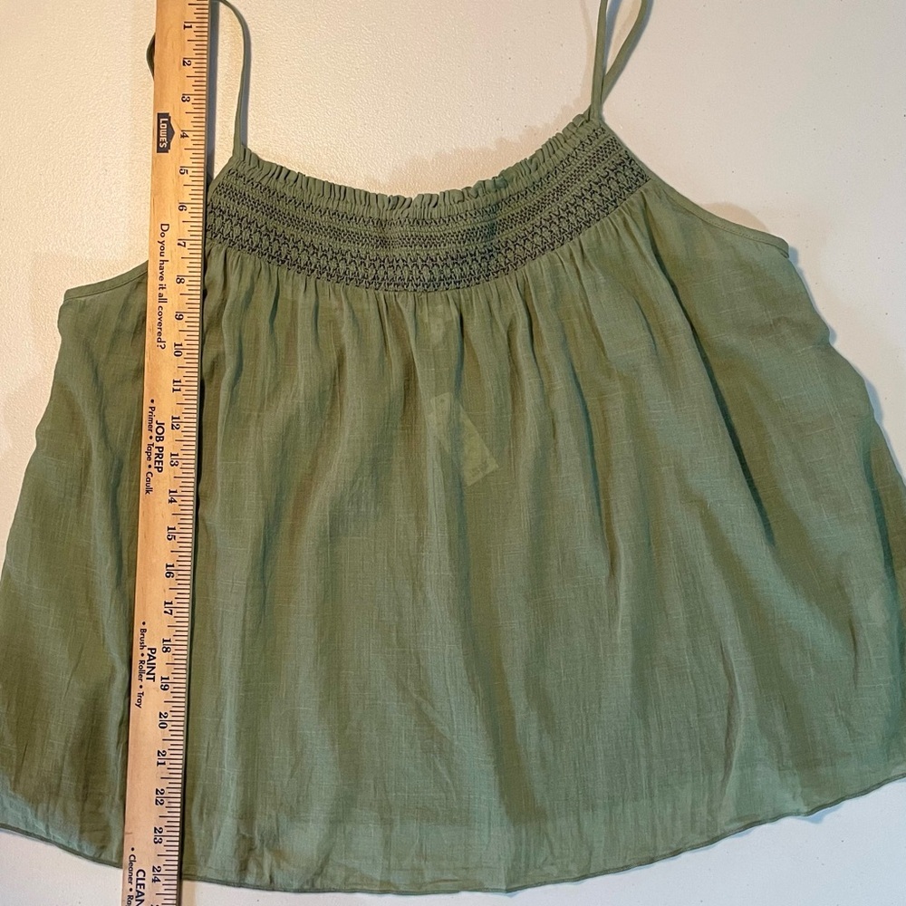 NWT Aerie Smocked Swing XL Olive Tank Top - Picture 4 of 7